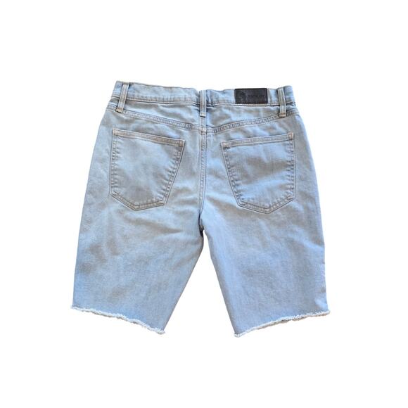 Original Use Skinny Jean Shorts Size 30 Light Wash Raw Hem Stretch Denim Y2K - Picture 2 of 8